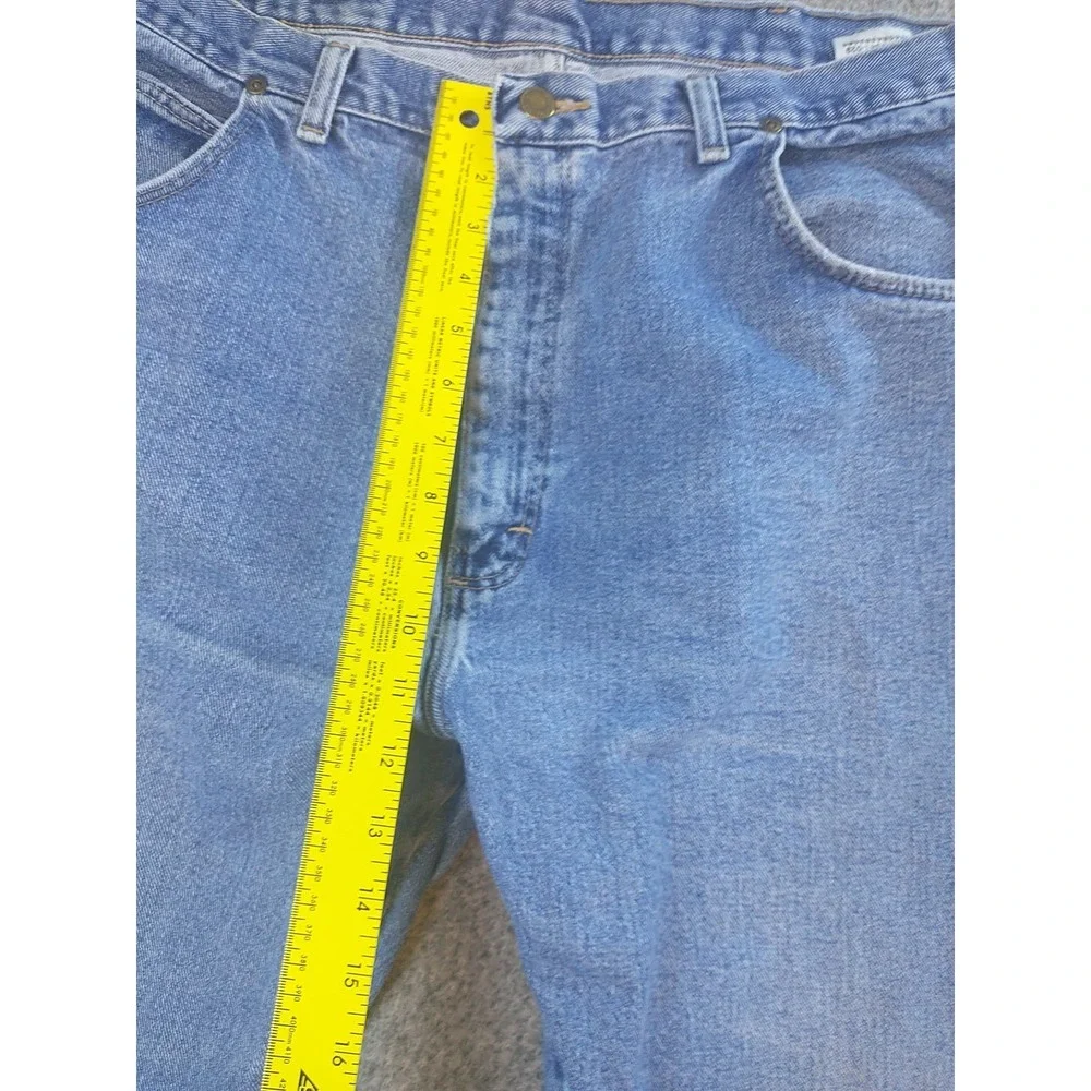 Wrangler Rugged Wear Mens Light Wash Straight Leg Jeans 38x31 Blue Denim 35001AI